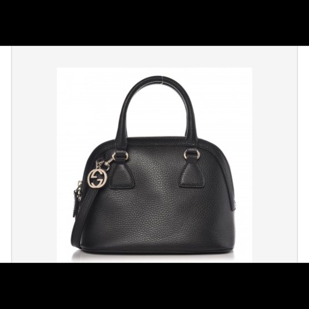 GUCCI Dollar Calfskin Small GG Charm Dome Satchel